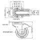 100mm Braked Automatic Castor with Blue Rubber Wheel